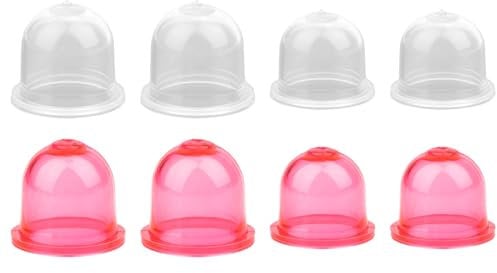 8pcs Primer Bulbs for Small Engines, Carburetor Primer Bulb Replacement Fuel Primer Bulb Parts Accessories for Weedeater Chainsaw Trimmers Lawn Leaf Blowers Compatible with Zama WALBRO (Red, Clear)