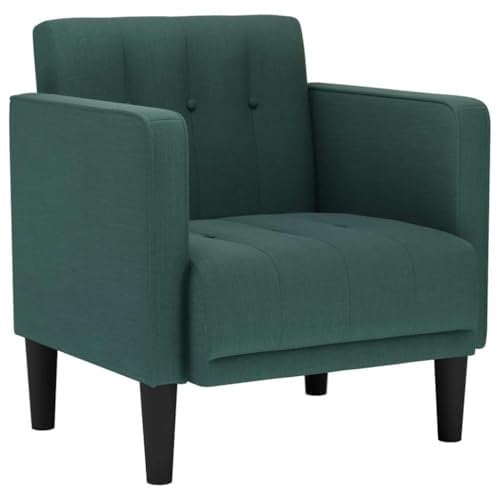 vidaXL Sessel mit Armlehnen Dunkelgrün 53 cm Stoff, Sofasessel, Fernsehsessel, Relaxsessel, Einzelsofa, Relaxsofa, Loungesessel, Wohnzimmer Sessel