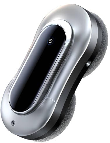 CALISTOUK Robot Limpiacristales 3 Min/m³ Rendimiento de Limpieza, 5600Pa Robot Limpiador Automático Limpieza de Ventanas Electrico con 8 Trapo&Control Remoto para Ventanas Azulejos (Gris)