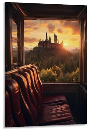 FCTMIWHBN Fantasy-Film-Poster, Harry Magic Potter, Poster und Drucke, Leinwand, Wandkunst, Poster, 30 x 45 cm, Rahmenstil
