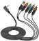 MEIRIYFA Compatible with PSP AV Kabel für PSP 2000 3000, HDTV HD Component Audio Video AV Kabel Gold Plated TV Component Adapterkabel (Schwarz, 1.8M)