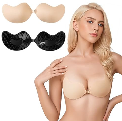 EIROVYA Reggiseno Adesivo Push Up in Silicone, Coppe Imbottite per Costumi da Bagno e Bikini Seno Finto