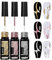 3 Color Gel Liner Nail Art Kit,Nail Art Gel Nail Polish,Polish for French Manicure and Painted Design,Painted G/el Polish Kit for DIY Nail A/rt,Gold Silver Rose Gold Me/tallic G/el Na/il Po/lish