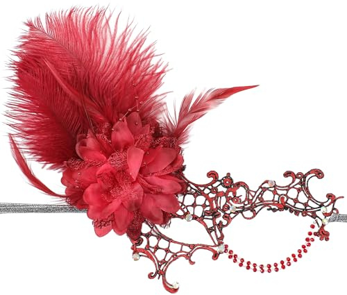 ETOFETE Schwarze Frauen Veneziänische Augenmaske Maskenball Fasching Karneval Kostüm mit Glitzernden Rhinsteinen 1920er-Jahre Paare Renaissance Bar Party Prom Mardi Gras