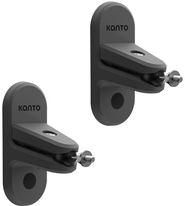Kanto SPW3 Universal Satellite Speaker Wall Mount Bracket | ¼-20 Thread Attachment | Tilt, Swivel & Rotation | Holds 5.4 kg | Wire & Cable Management | No Visible Hardware | Pair | Black