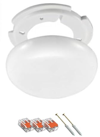 Kabelabdeckung Decke Ø 130 mm x 1,5 cm – ultraflache Deckenverteilerdose mit Montageset Aufputz Baldachin Abdeckung für Lampenanschluss Blinddose & Verteilerdose inkl. Schrauben & Klemmen