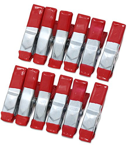 ESUMIC® 12PCS 2Inch Metallfeder-Klemmen Gummi überzogener Spitze-Griff-Halter für kampierendes Plane