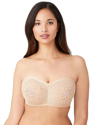 Wacoal Women's Halo Lace Strapless Bra, Sand, 40DD