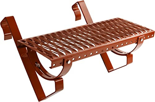 Parotec Dachtritt 40 cm für Schornsteinfeger Komplett Steigtritt für Dachziegel und Dachpfanne zum Einhängen Laufrost inkl. Montagematerial, 10 Farben (RAL 8004 - Ziegelrot)