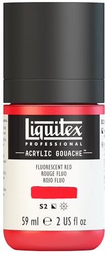 Liquitex 2059983 Professional Acryl Gouache - Rot Fluo, 59ml Flasche, matt - Acrylfarbe mit Gouache Eigenschaften, Hochdeckend, Wasserfest & Lichtecht