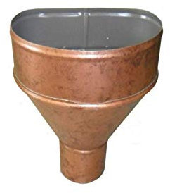 T.E.G. METALLI S.R.L. Imbuto Bacinella Modello Palermo per Confluenza Raccordo di 2 Pluviali (80, Alluminio/Rame Antichizzato)