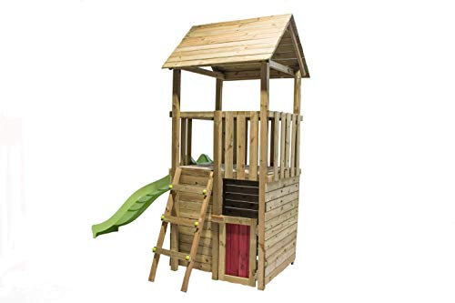 MASGAMES TIBIDABO Laufstall mit Holzhaus (Duplex) und Rutsche