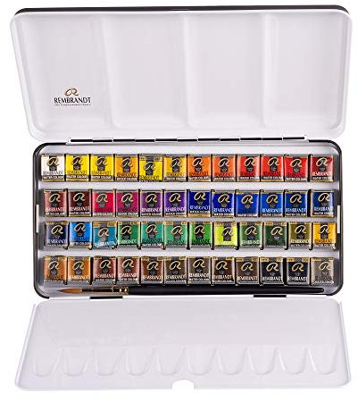 Rembrandt Watercolour Box (48 Pans & Sable Brush)