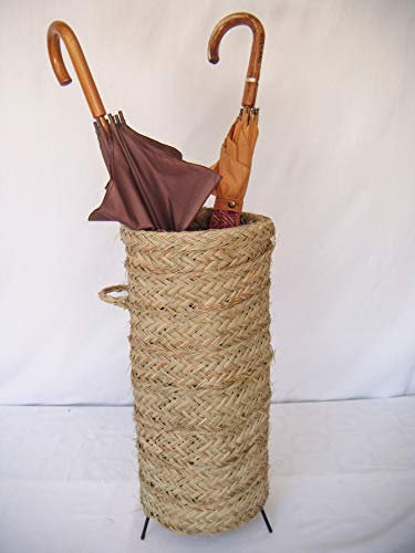 Sillas y Mesas Peña Paragüero Artesanal Hecho con Esparto y armazón de forja. Medidas: 27cm diámetro / 52cm Altura.