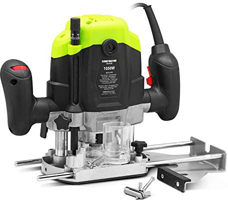 Défonceuse 1050W, pinces de serrage dimaètre 6 et 8 mm avec accessoires - Constructor
