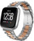Cinturino in acciaio inossidabile per smartwatch Fitbit Versa, accessori per donne e uomini, argento e oro rosa, Acciaio inossidabile Metallo