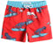 MaaMgic Badehose Jungen Sommer Badeshorts Schnelltrocknend Boardshorts mit Netzfutter Taschen und Verstellbarem Tunnelzug Urlaub Shorts Dinosaurier Rot,4 Jahre