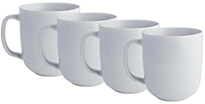 BUTLERS 4er Set Tassen mit Henkel 400ml Steinzeug -CASA NOVA- Teetassen Kaffeetassen Kakaotassen Cappuccinotassen in modernem, minimalistischem Design | Spülmaschinen- und mikrowellenfest