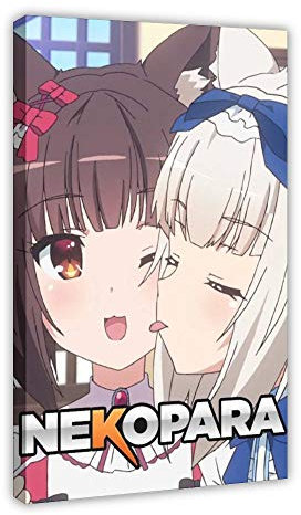 Anime-Poster Nekopara Leinwand Poster Schlafzimmer Dekor Sport Landschaft Büro Zimmer Dekor Geschenk 60 x 90 cm Rahmen Anime Poster Nekopara1