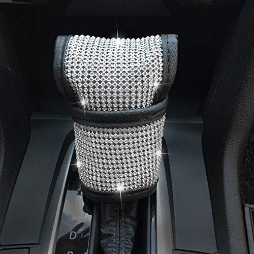 MoreChioce Bling Bling Kristall Auto Schaltknaufabdeckung, Glitzer Diamant Schaltknopf Dekoration Zubehör Universal Auto Schalthebelknauf Innenraum Styling Cover für Frauen Mädchen
