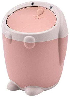QYRKYP Poubelle, Poubelle de Bureau Créative Poubelle de Bureau Boîte de Rangement Avec Couvercle Pivotant Pour Bureau Et Bureau À Domicile Rangé/Rose