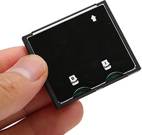 Yunseity TF-auf-CF-Karten-Adapter, Dual-Port-Micro-SD/SDXC-TF-auf-Compact-Flash-CF-Kartenleser-Adapter, Unterstützt Micro-SD-Karte/XC/HC, für DSLR-Kameras(Dual-Port)
