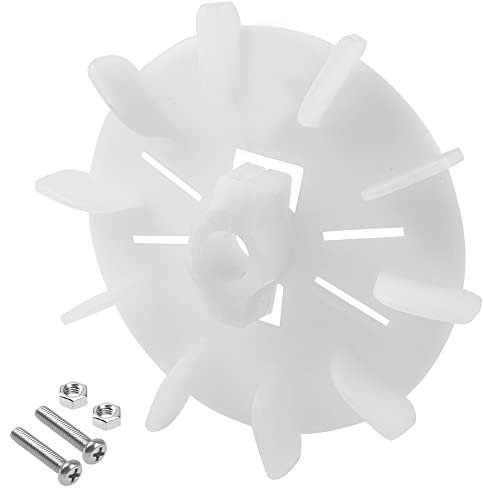 Rrina Motor Fan Blade 5in/125mm Round Shape White Plastic with 10 Vanes for Motor Spindle diameters 0.51in/13mm to 0.59in/15mm