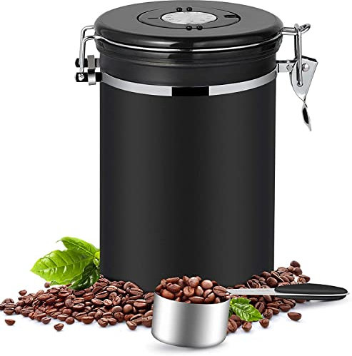 Dreamhigh® Kaffeedose Luftdicht 1kg Bohnen - Kaffeebehälter aus Edelstahl mit Messlöffel-2800 ml