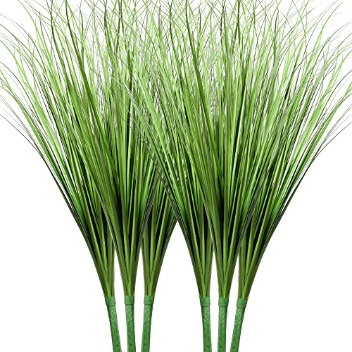 Vlorart Plantas artificiales de 33 pulgadas, paquete de 6 cebollas altas, arbustos de hierba falsa sintética, flores de trigo para casa, hogar, interior, exterior, oficina, habitación, jardinería,