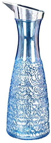 PAPABA Jugo Botella Ligero Personal Juicer Frutal Taza Agua Jarra de Agua Calentamiento Superficie Lisa Azul 1000ML