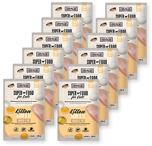 Mac's Kitten Katzenfutter Nassfutter Pouch Huhn & Ei 12x100g
