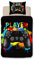 Wajade Game Controller Housse de Couette 135x200cm, Noir Tie Dye Gamer literie Set avec 1 taie d'oreiller 65x65cm, garçon Gamer Housse de Couette Set