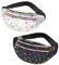 Fhioevt 2 Stück Gürteltasche Damen Bauchtasche Festival Bauchtasche Glitzer Hüfttasche Wasserdicht Bauchtasche Sport Hüfttaschen für Alltag Laufen Outdoor Reisen (Schwarz, Silber)