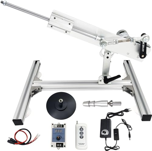 Jvnvlki Linearaktuator Hubkolbenmotor DC 24V Hub 3-15cm 160rpm Maximaler Schub 13kg,mit Steckverbinder mit großem Ende,Saugnapf Adapter,Drehzahlregler, Fernbedienung, Ständer-Kit (24V150mm160rpm)