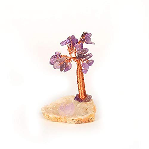 Kristallbaum des Lebens Natürliche Kristall Flussspat Kies Baum Kupfer Draht Wicklung Hause Mineral Edelstein Baum Home Decoracion Spirituelles Geschenk Feng Shui Edelstein-Schreibtischdekoration ( Co