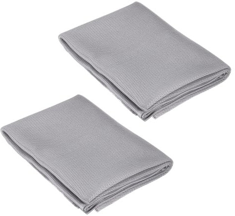 sourcing map 2 Pcs Speaker Grill Cloth Stereo Mesh Fabric Silver Mesh 140 x 100 CM for Protective Dustproof Speaker Repair Universal Car Home
