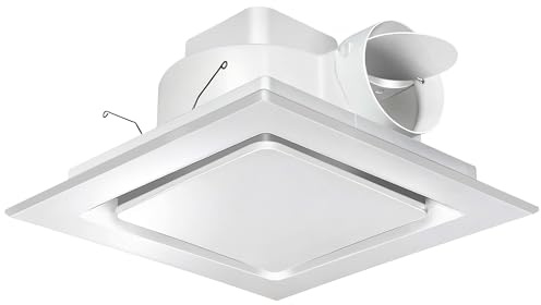 Orsong Ventilador de escape de baño de panel de 12 pulgadas (sin luz), tamaño de agujero de 10 pulgadas, motor de cobre puro, ventilador de escape silencioso de techo de 130 CFM 1.0, conducto de 4