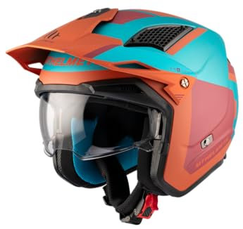 Jethelm Trial District SV S Analog D24 Orange, Blau, Mattrot, T-XS