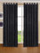 Mh Bedding Store ltd Ring Top/Eyelet Curtains Crushed Velvet Fully Lined Pair Curtain Beautiful Textured Door WIndow Curtains (Black, 66 x 54 (167 x 137 cm))
