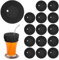 15 Piece Drink Cover Scrunchies, Elastic Fabric Class Cup Drink Covers, Anti Spike Drink Cover with Straw Hole, Reusable Drink Covers, Band Cup Cover for Drinks Protector Fits Most Cups (Black Color)