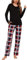 Irdcomps Schlafanzug Damen Lang Pyjama Set Baumwolle Schlafanzüge Winter Nachtwäsche mit Kariert Hose Sleepwear Zweiteiler Schwarz M