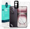 Ibywind 2 Piezas Protector Pantalla para Oppo Reno12 Pro 5G 6,7+1 Pieza Protector Cámara+1 Pieza Protector Trasera Fibra Carbono,Protector hidrogel TPU