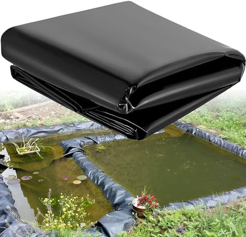 Teichfolie Teichplane Schwarz, HDPE Teichfolien Schwerlast, WitterungsbestäNdige, für Wassergarten, Fischteiche, Brunnen, Teichbecken Klein, Wasserfall Teich, Gartenteich(9mx12m(29.5ftx39.3ft))