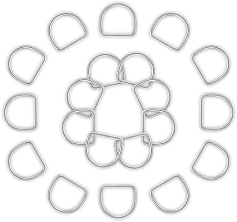 Mabor 20 Stück Edelstahl D Ringe Schnalle, Lückenlos D-Ringe Silber Stahl Halbrunder D-Ring Halbringe für Rucksack Taschen Bastelzubehör Karabiner Gürtelschnallen(25mm)