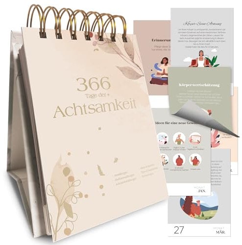 BIROYAL Abreißkalender Täglich Undatierter - 366 Tage Achtsamkeitskalender - Sprüche Kalender - Tischdeko Geburtstag - Affirmationskalender Tischkalender - Motivationsgeschenke für Frauen