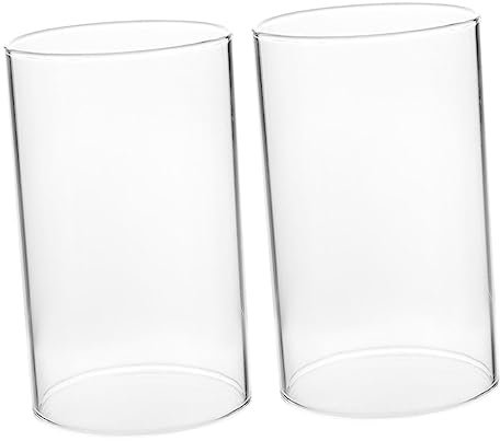QUMIIRITY 2stücke Transparente Glas Kerzenabdeckung Windgeschützter Kerzenzylinder Für Stabkerzen Hochwertiges Bruchsicheres Material Für Romantische Dekorationen Und -projekte