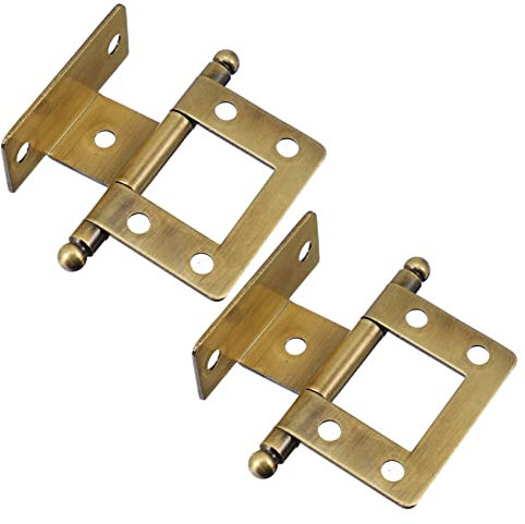 HOMSFOU 1set Hinge Heavy Duty Door Concealed Cabinet Dice Bag Door Closer Iron Golden 2pcs
