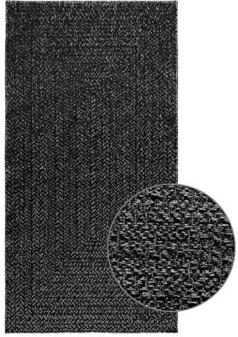 vidaXL Teppich ZIZUR Anthrazit 80x150 cm Jute-Optik Indoor und Outdoor, Fußmatte, Bodenteppich, Teppichboden, Bodenmatte, Flächenvorleger