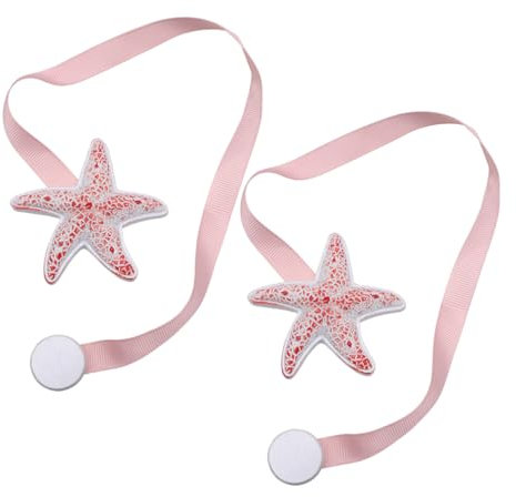 TOPPERFUN 2pcs Magnetic Curtain Buckle Sea Star Fasteners for Curtain Rope Tiebacks for Household Window Dressing