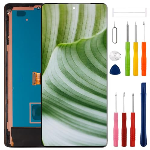 swark [Con marco] [Soporte de huella dactilar] Pantalla táctil LCD Digitizer Assembre, reemplazo para Pixel 7 Pro con kit de herramientas de reparación mejorado